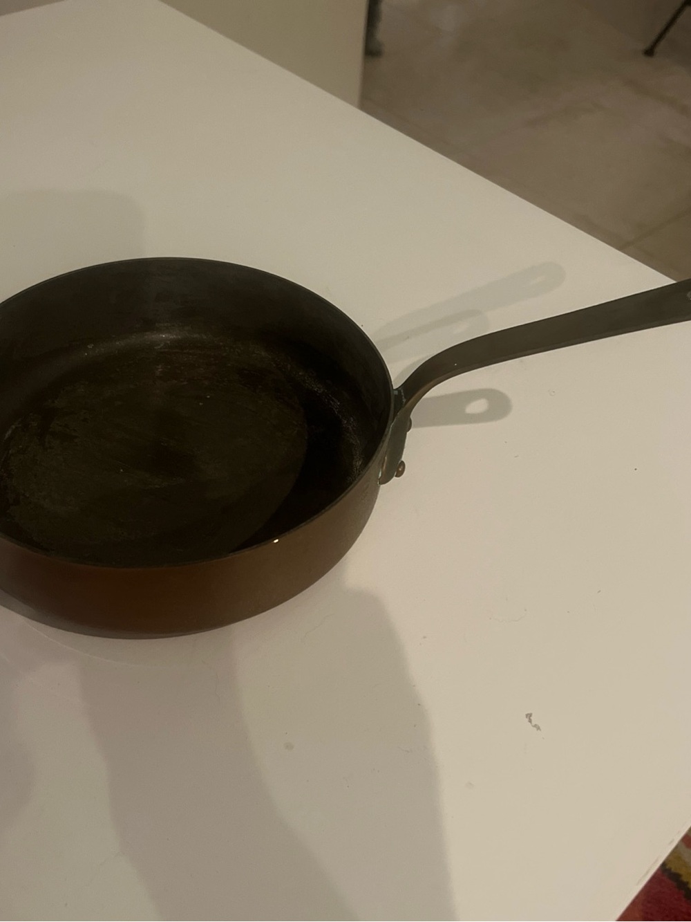 Williams Sonoma France Copper 8 Inch Brass Handle Sauté Pan Vintage